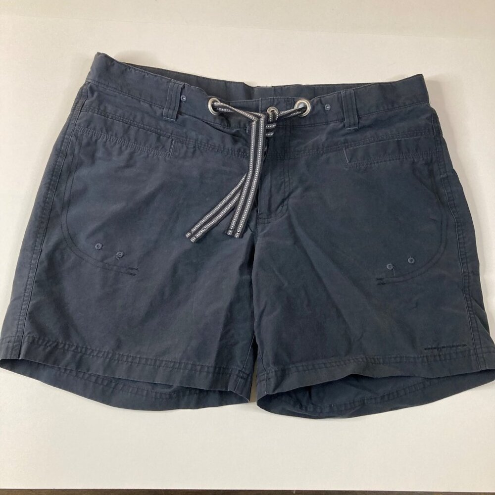 Womens Columbia Nylon Shorts Zip Pockets Tie Waist Black M Cotton Nylon‎